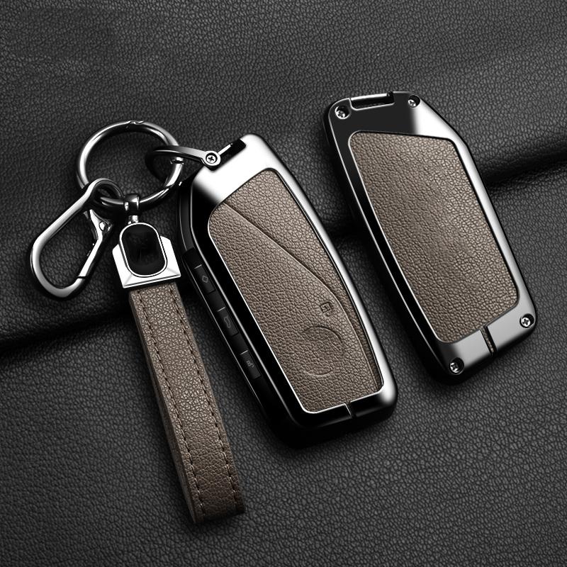 Goat Leather Zinc Alloy Car Key Case for BMW 740Li U06 G81 M3 X1 U11 X7 X5 G05 LCI G09 I7 G70 IX40 XM G60 Series Car Key Box