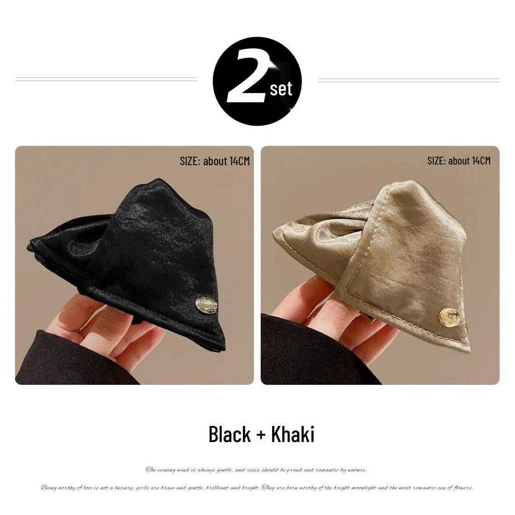 High-End Satin-Schale Dreiecksklammer 2025 - Vollständiger Hinterkopf-Pferdeschwanz für Frauen