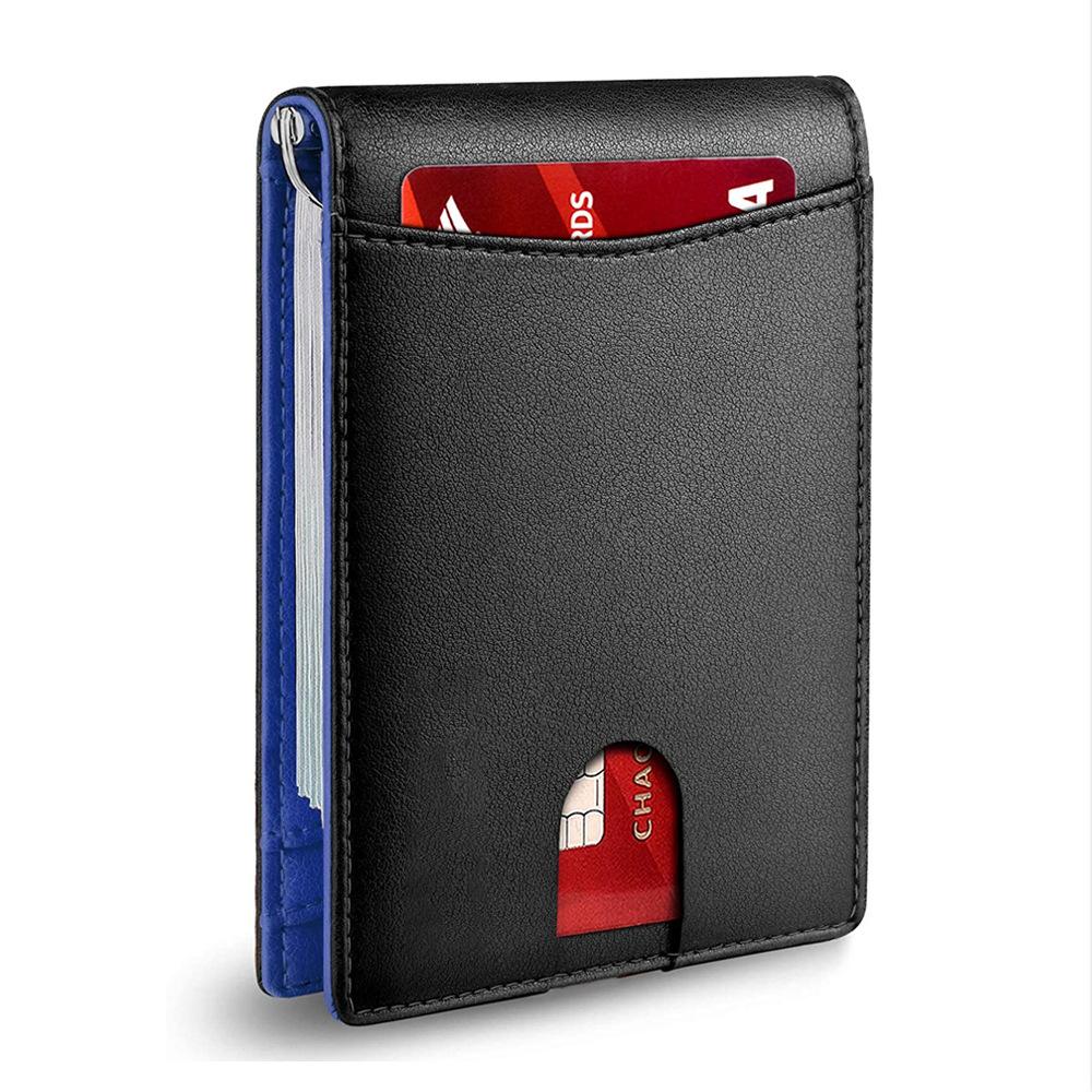 Synthetic Leather Slim Smart Wallet for Men Credit Card Holder Money Clip RFID Blocking Men Thin Bifold Wallet Walet Money Bag