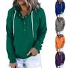 Women's Pullover Hoodies Tops Casual Button Down Long Sleeve Pocket Sweatshirts