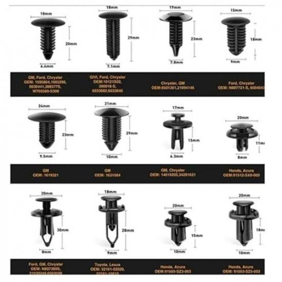 -auto Trim Removal Tool kit-Plastic Clips for Cars -Fender Liner Clips -Bumper C