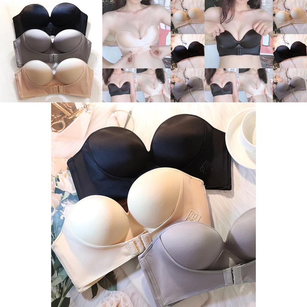 Unsichtbare Unterwäsche, BH mit Vorderverschluss, ultraweiches, trägerloses, nahtloses Bralette für alle Anlässe