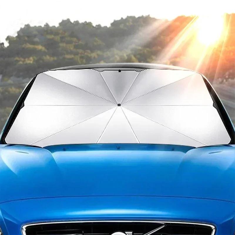Car Sunshade Heat Insulation Parking Umbrella Style Windshield Glass Curtain Interior Shade Board Car Accessories