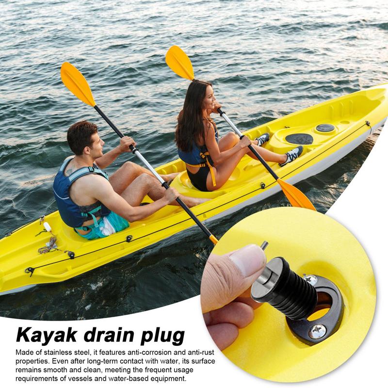 Boat Drain Plug Stainless Steel Handled Boat Drain Plug Rubber Sinking Prevention Tool Marine Accessories for Sea Reservoir