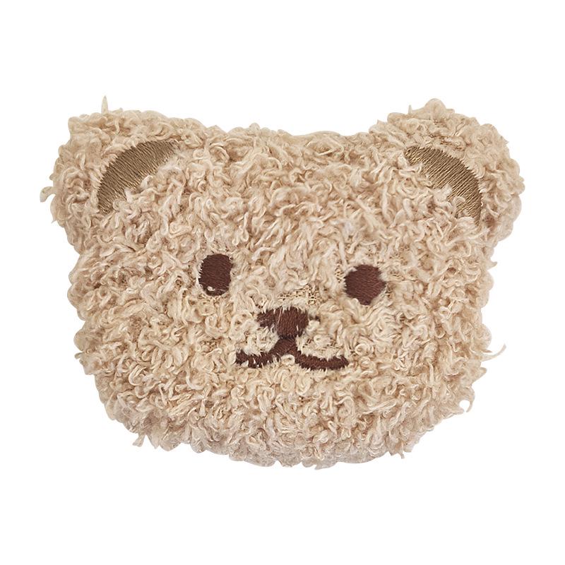 Cute Bear Head Plush Keychain Accessory with DIY Craft Supplies