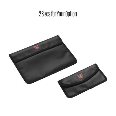 Fireproof Document Bag Heat Resistant Silicone Water Proof Cash Bags with Sticking Fastener Closure for Home Office Safe Storage Small Size