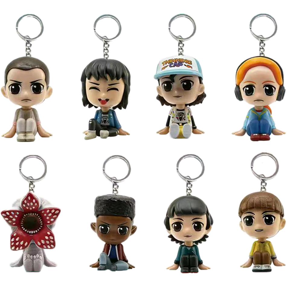 8 BUC Chei de Buzunar Eleven Barb Robin Steve Dustin Figurină Vinil Inel Cheie Model Jucării
