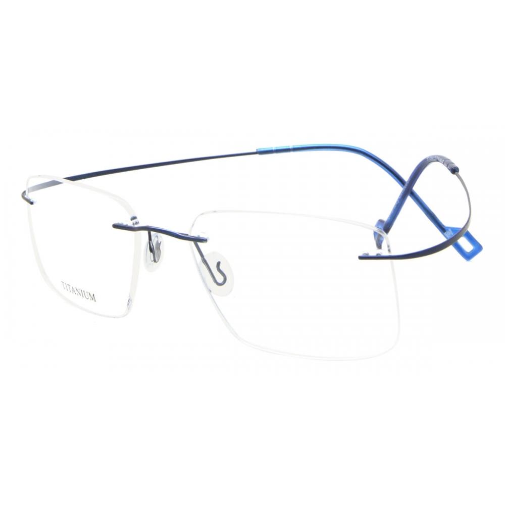 Rimless Rectangle Shiny Dark Blue SmaRtbuy Collection Hedley Rt 004a C7 Fashion Unisex Eyeglasses
