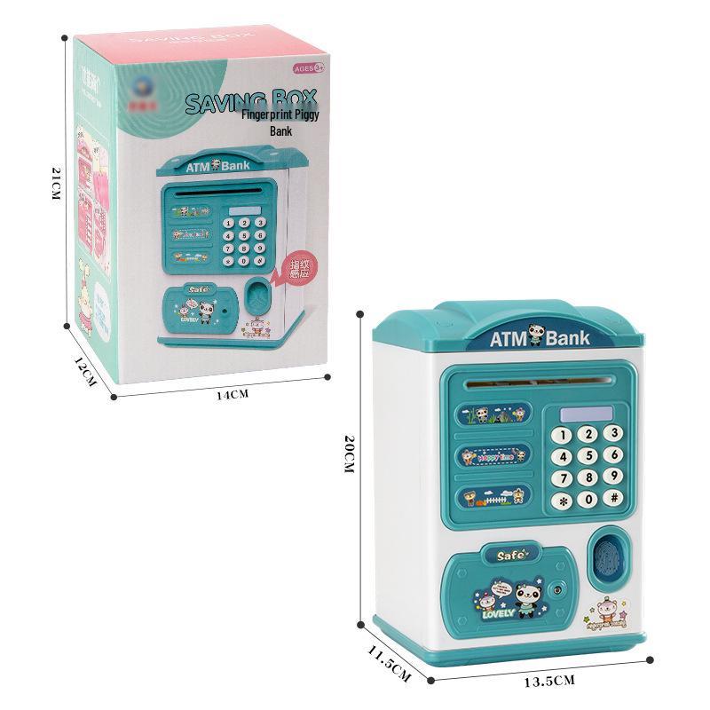 Children's Fingerprint Piggy Bank: Multifunctional Electric Coin Safe & Password Box Toy