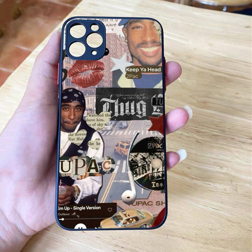 Rapper 2Pac Singer Tupac Cover For iPhone X XS 11 12 13 14 15 16 pro MAX mini Phone Case Matte shockproof