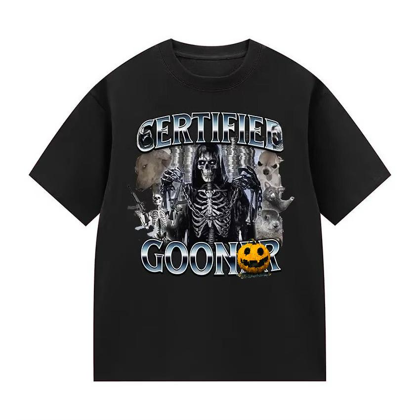 Amerikansk Retro Herr- och Dam- Amerikansk Tecknad Rolig Tryckt Sportbilar, Motorcykel Sommar Streetwear T-shirts