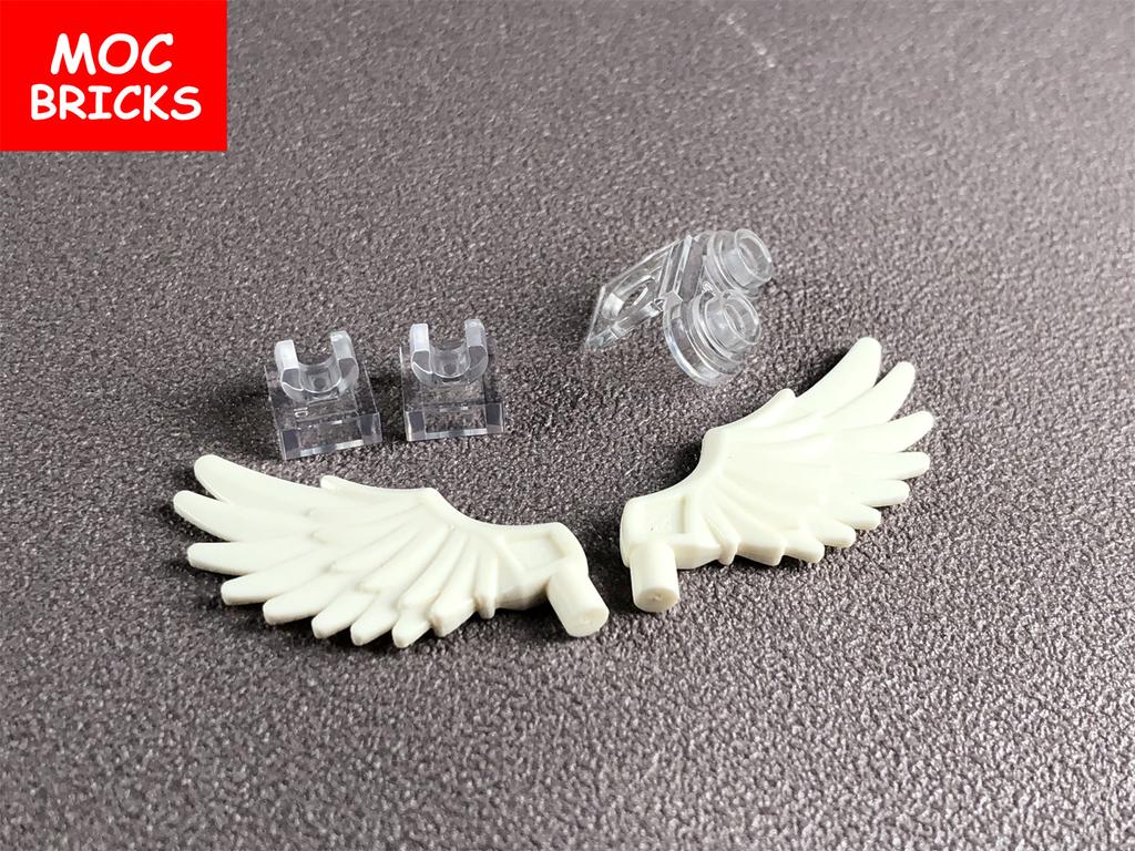 10pairs/lot MOC Bricks Wings Feathered Folded Spread Figure Body Part 11100 6133 Educational Building Blocks Kids Toys