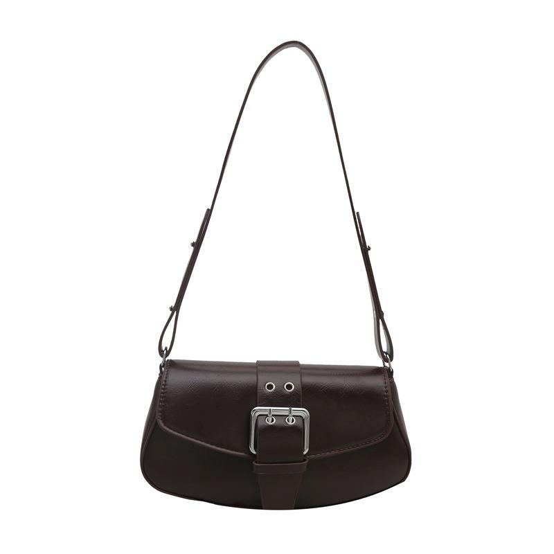 Handheld handbag women's spring and summer new fashion retro simple belt buckle women's shoulder armpit bag