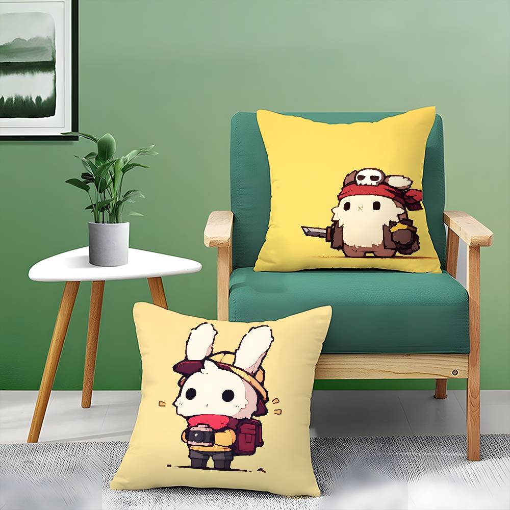 Cute Rabbit Dresses In Different Pillow Case Comfort Sofa Bed Silky Elegant Invisible Zipper Decorative Cushion Cover