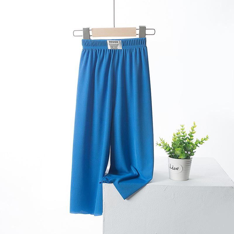 

Летние широкие брюки Ice Silk с защитой от комаров для девочек: Легкая модальная ткань, свободный крой, стиль «родитель-ребенок». 160 cm