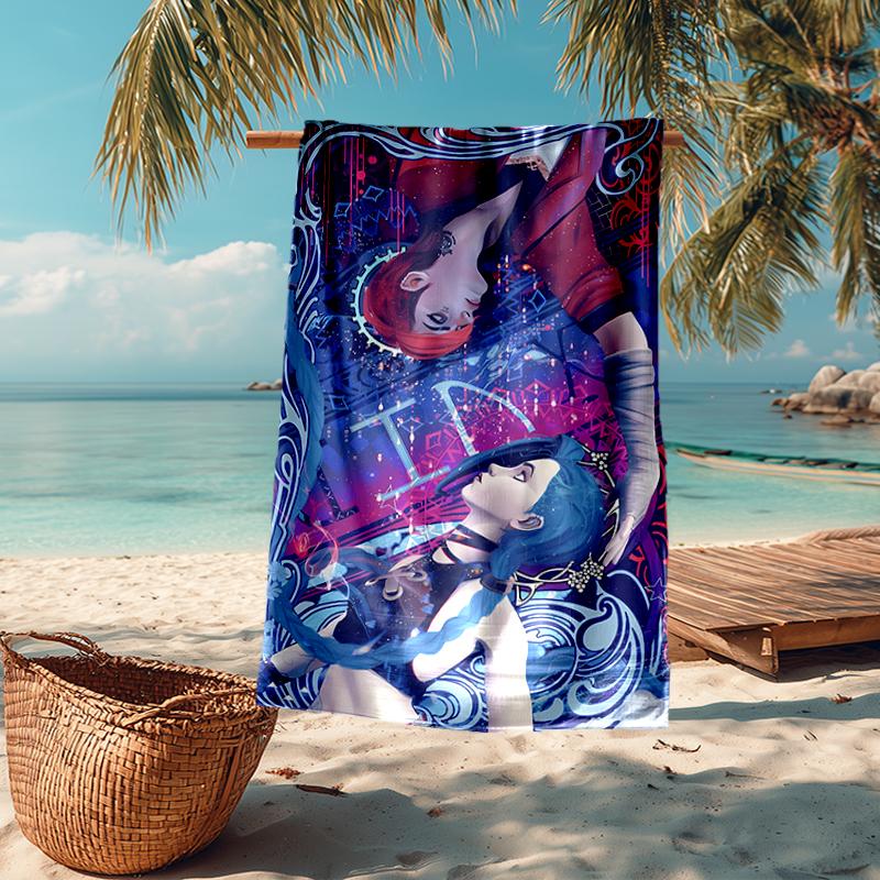 Ultra-Soft Beach Towel with Jinx Theme,Ideal for Pool - Camping, Diving - Perfect Travel Essential, Vibrant Beach Towel.