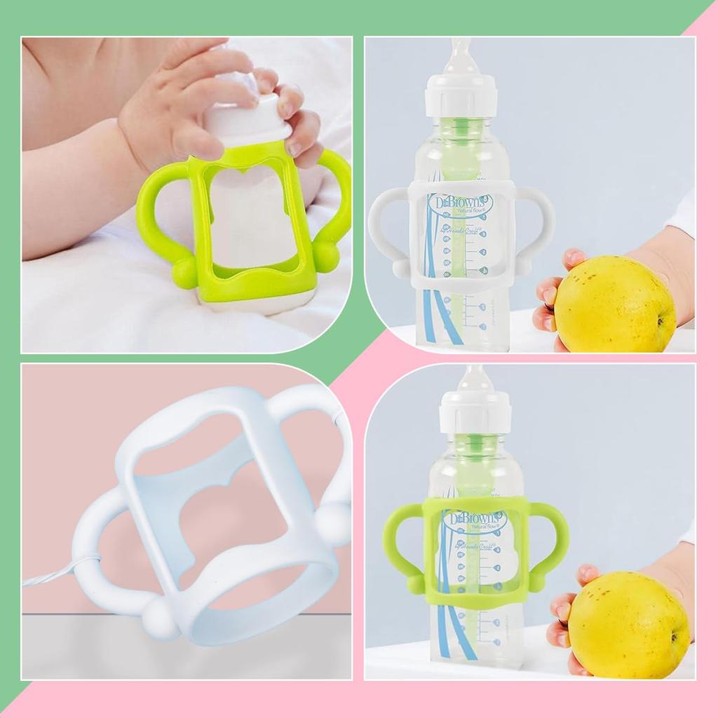 Set of 2 Universal Baby Bottle Baby Bottle Wide Mouth Heat Soft Easy to Baby Bottle Accessories Handles, Grips, Grips, Multi-Color, Multi-Function,