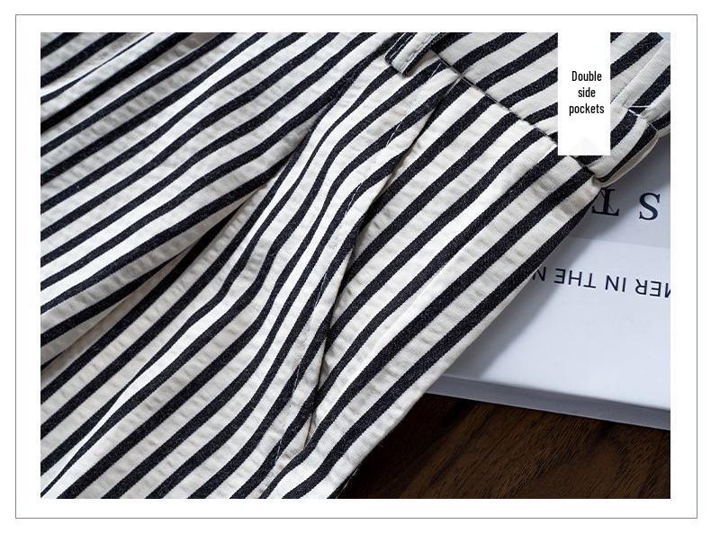 Women's American Striped High-Waist Wide-Leg Summer Trousers