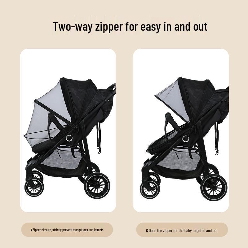 Universal Baby Stroller Mosquito Net and Sunshade Cover – Windproof, Foldable, Full Coverage
