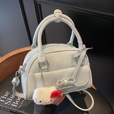 South Korea's Popular Simple Niche Portable Bowling Bag High-end Texture Ballet Style Commuter Versatile Messenger Bag Women