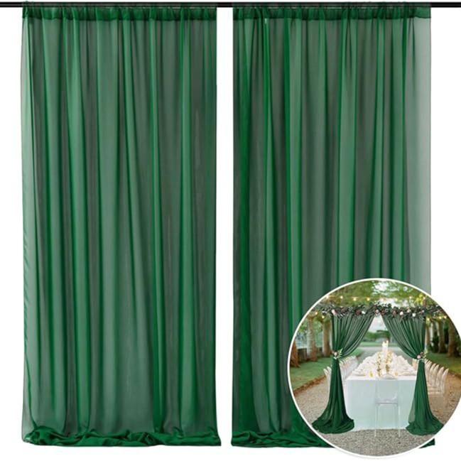 

White Sheer Chiffon Backdrop Curtains, Wedding Backdrops Drapes for Birthday Party Photo Back Drop Background Home Decorations 5X7FT(150x215cm)&Rod Pocket