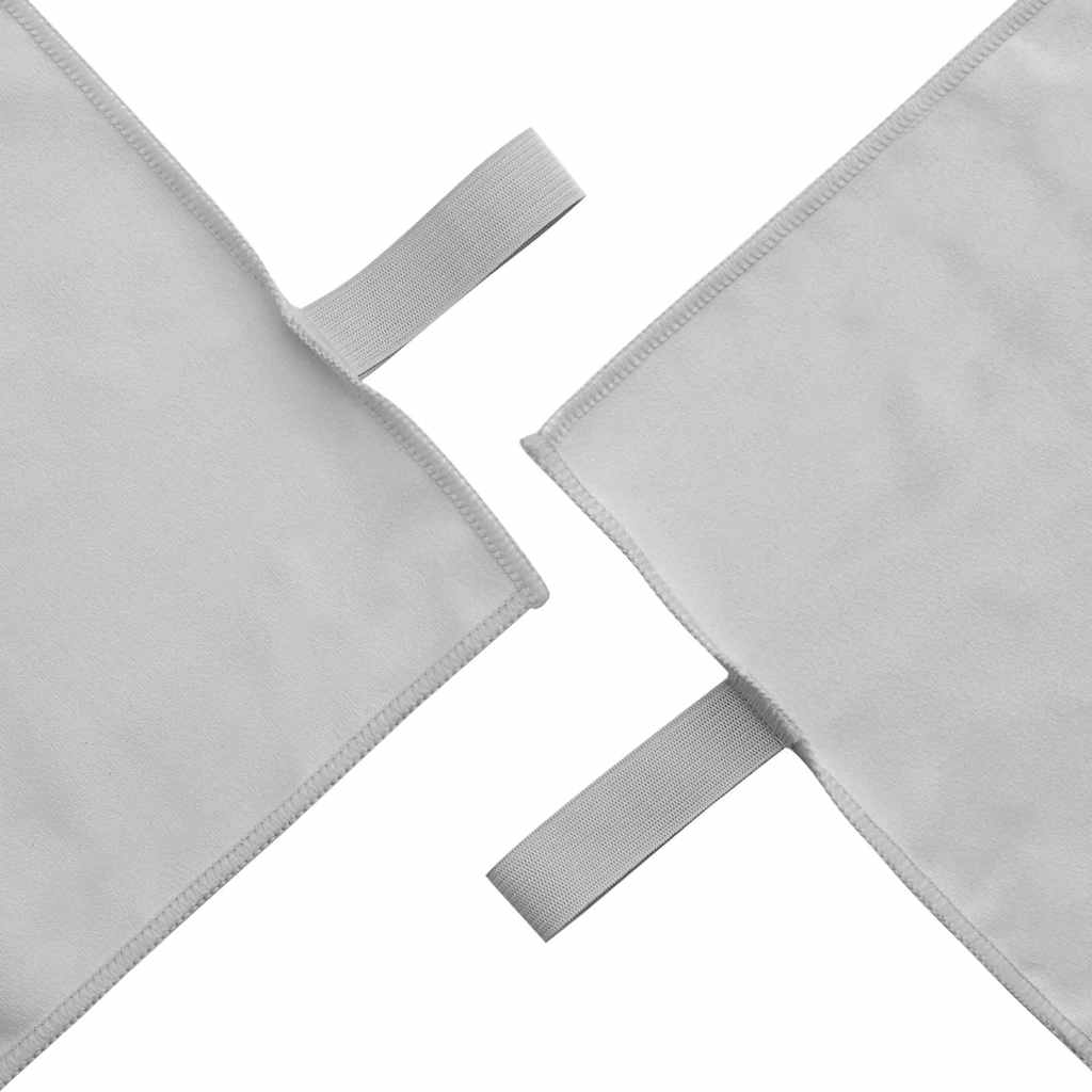 Sports Towel Set 2 Pcs Gray Fabric