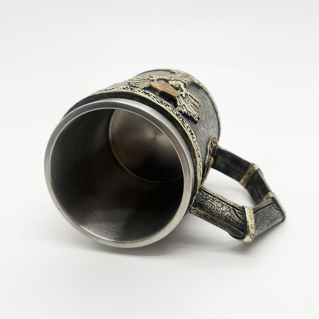 Valkyrie Legend Myth Viking Norse God Shape Stainless Steel Mug, Retro Shape Coffee Cup Beer Cup