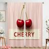 2pcs 2D Flat Printing Drapes Cute Cherry Design 100% Polyester Without Electricity Party Decorations for Entryway Room Parties