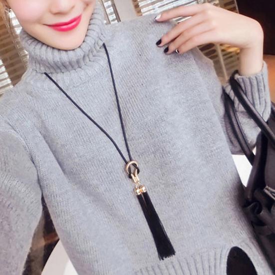 Women Long Tassel Elegant Chain Necklace for Party