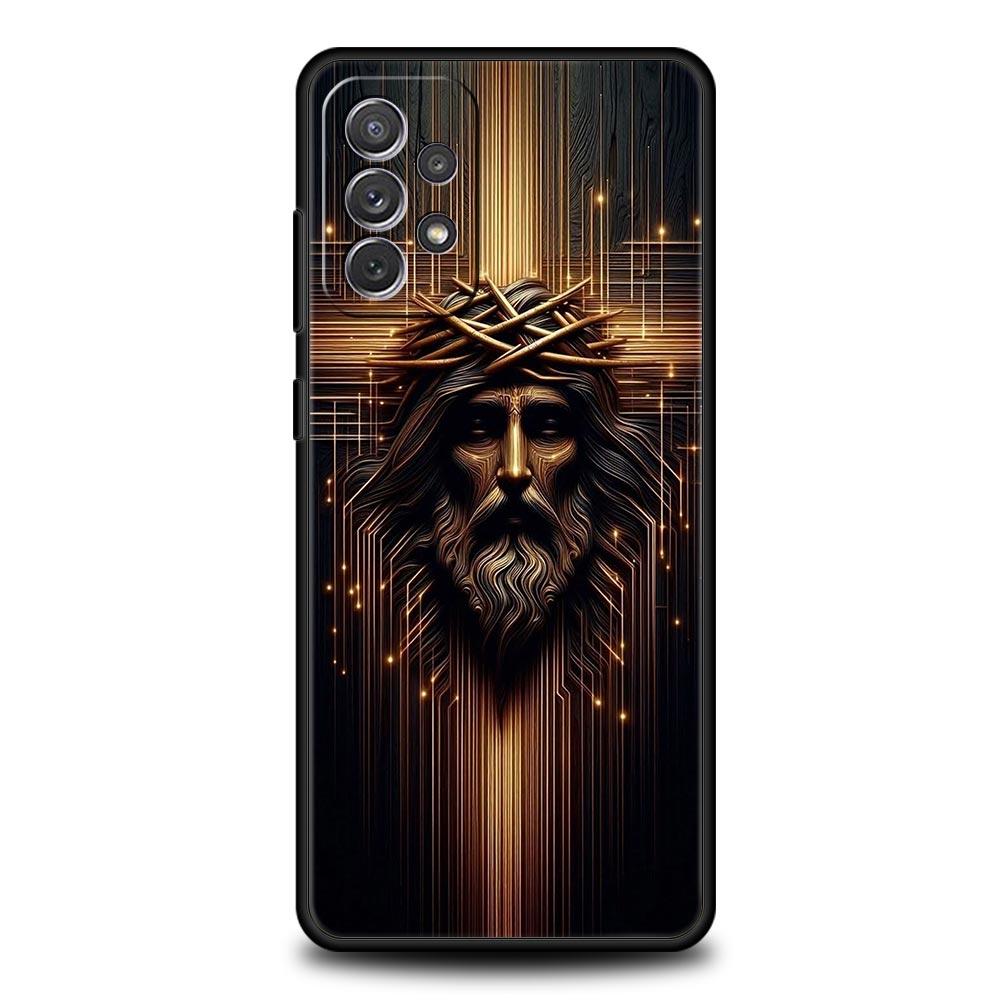 Cross Pattern Element Design Phone Case for Samsung Galaxy A55 A35 A17 A07 A15 A13 A25 A51 A71 A72 A73 A32 A52 A52S A41 Soft TPU