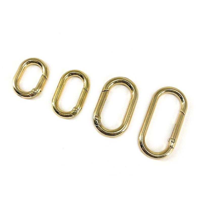 4Pieces Oval Snap Clips for Keychains Hook Buckles and Purse Strap Extender Metal Spring O Rings Clips Carabiner Clips