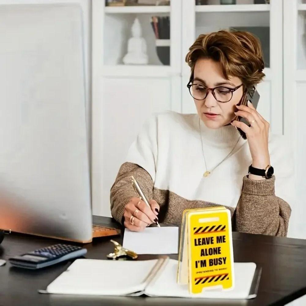 10 PCS I'm Busy Desk Decor Sign Leave Me Alone Desk Accessories Funny Acrylic Desk Sign  Unisex Gift
