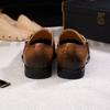 Fashion Luxury Men's Genuine Leather Monk Strap Shoes Cowhide Business Office Formal Dress Shoes with Buckle Italian Style for Weddings
