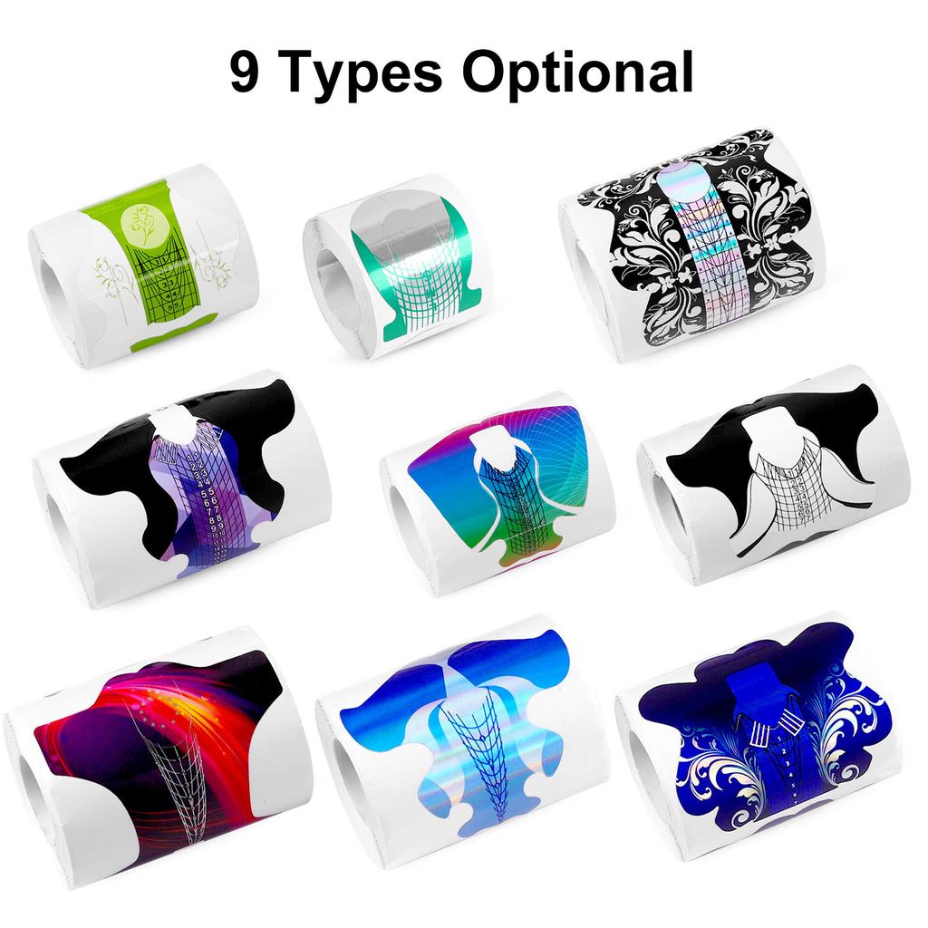 100PCS Nails Form Nail Sticker Art Tips Guide Sticker Adhesive Nail Form Extension Nail Tool Butterfly Shape for