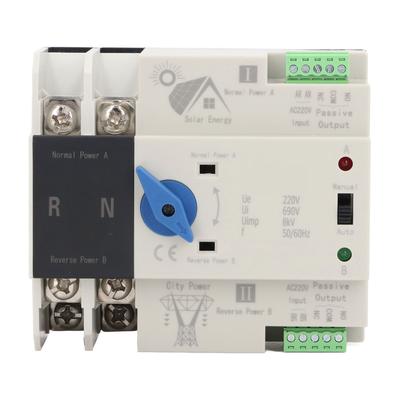 Dual Power Automatic Transfer Switch 2P 63A PV Dual Power Toggle Controller for Industry 220V