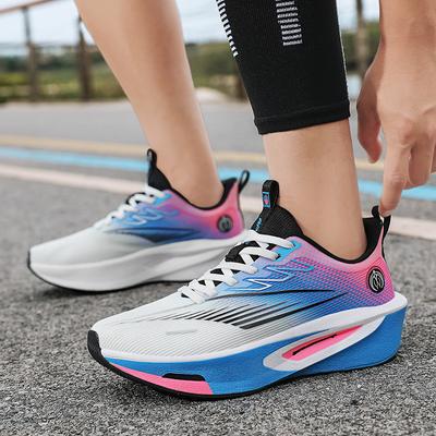 Ultraleichte und atmungsaktive Vollfuß-Carbonplatte Rennlaufschuhe für Teenager Männer und Frauen stoßdämpfend, verschleißfest und rutschfest lässig sp
