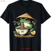 Grenouille Mangeant des Ramens Kawaii Neko Nouilles Japonaises Amateurs d'Anime T-shirt Homme vintage Lavé vêtements de designer Décontracté Polyvalent