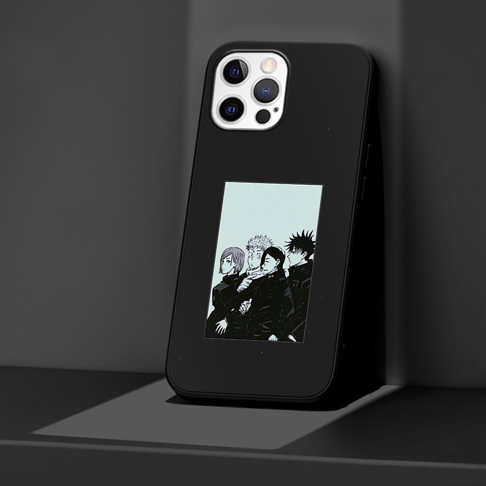 Phone Case for Apple iPhone 14 11 13 Pro Max 12 Mini XR 7 8 + SE 2020 XS 6 6s Plus 5 5s Cool Jujutsu Kaisen Silicone Black Cover