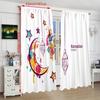 Set Of 2 Painted Ramadan Blessings Printed Curtains Polyester Bedroom Living Room Decor Made Sitting Window Treatment