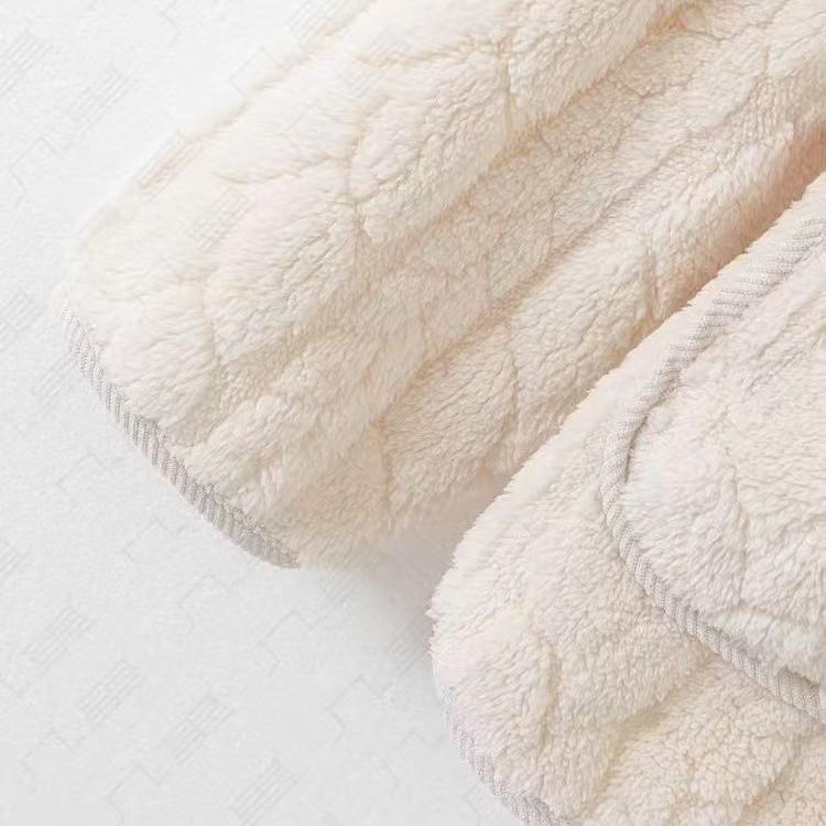 Fleece Verdickt Kältebeständig und Antistatisch Weich Jacquard Weizenähren-Design Damen Loungewear Set