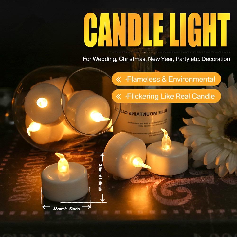 6-48Pc LED Flameless Candles Battery Operated Creative ing Tealight Warm White Fake Electric Candle For Halloween Christmas