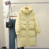2024 Women's Mid-Length White Duck Down Hooded Winter Coat