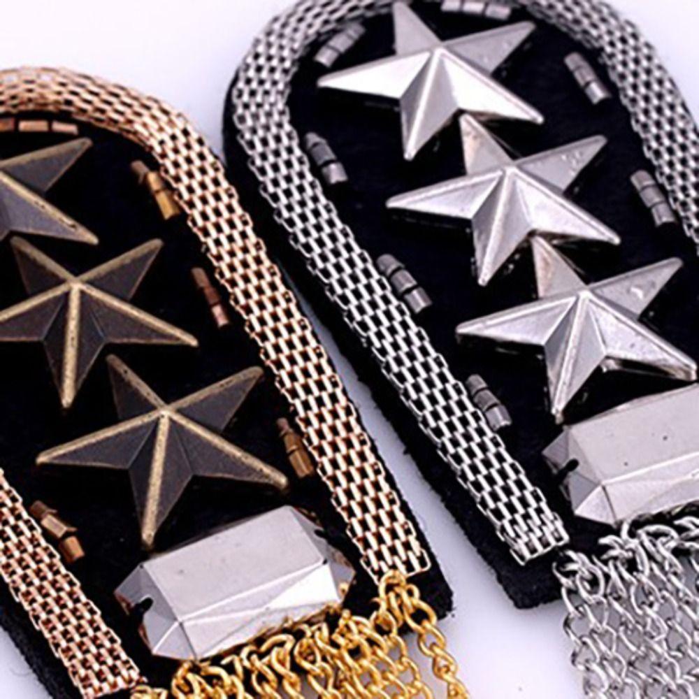 Punk Fringe Shoulder Mark Epaulet Star Shoulder Flash Retro Epaulette  Cosplay