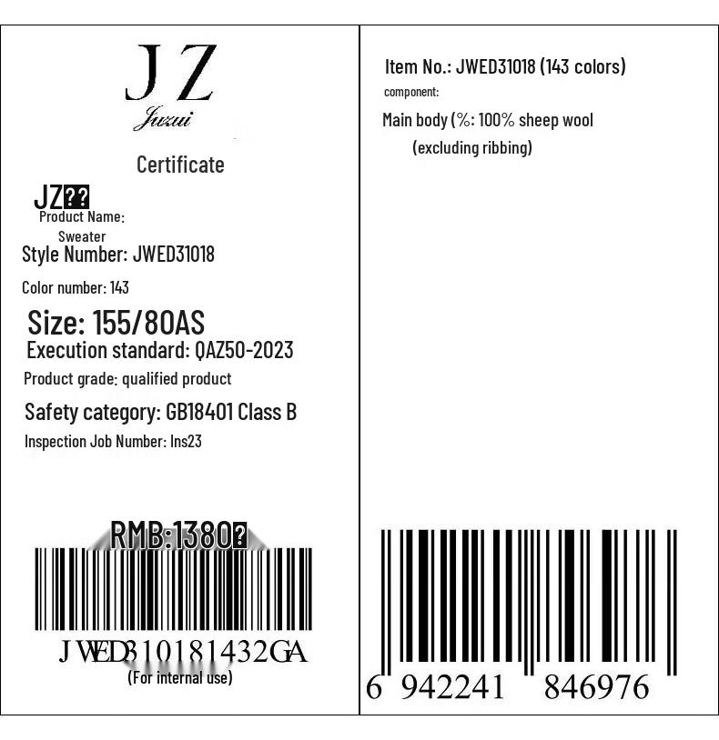 JUZUI Women's Stylish Clover All-Wool Knit Sweater