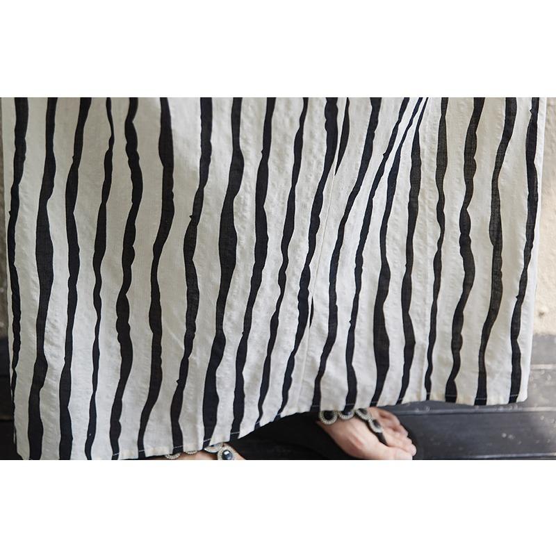 DIMANAF New 2025 Women Basic Plus Size Stripe Summer Dress Casual Linen V-Neck Short Sleeve Dress Loose Dress