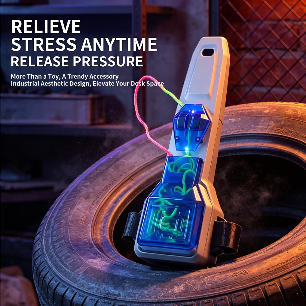 Automatic Recycling Light Toys String Glow In The Dark String Rope Launcher Luminous Portable Handheld String Stress Relief Toys
