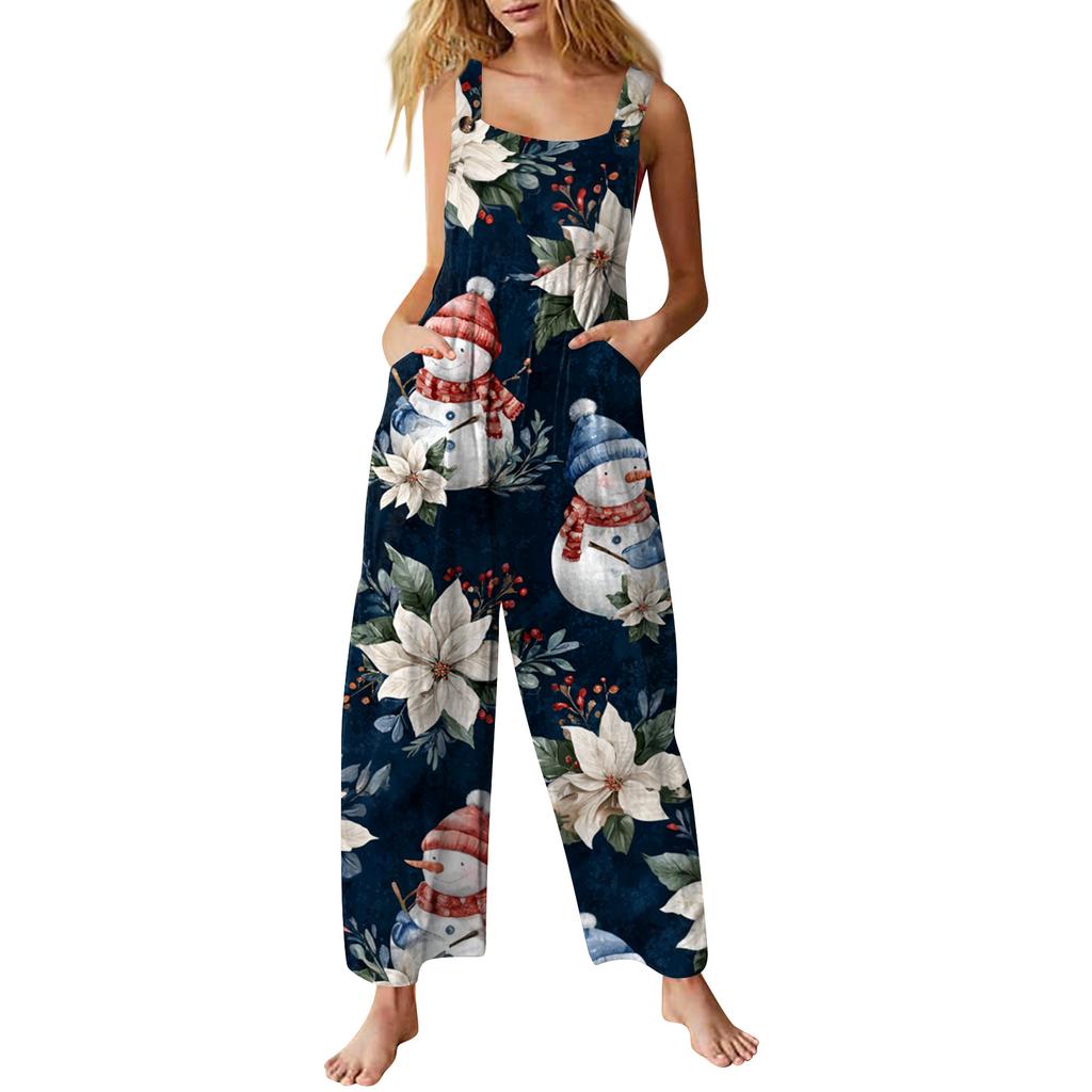 Dame Jumpsuit Trykket Casual Løs Jumpsuit