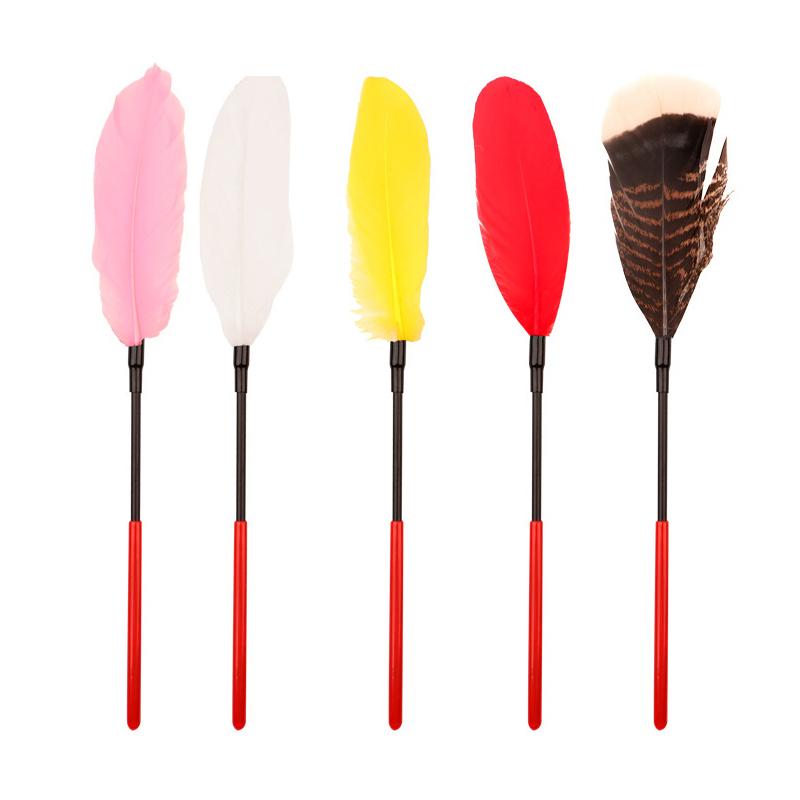 Feather Tickled Erotic Feather Whip Spank Flogger Bondage Blindfolded Stimulation Teasing Stick Adult Toys