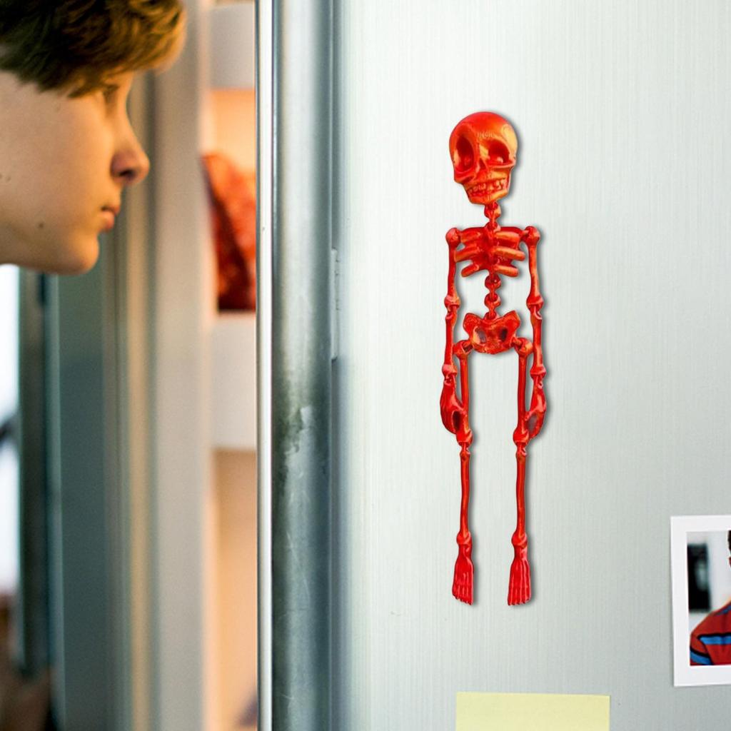 Skeleton Fridge Magnets Halloween Poseable Skeleton Decorative Magnets Cool Skull Decor Funny Spooky Stickers Party Supplies