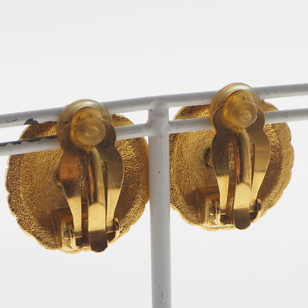 CHANEL COCO Mark Earring vintage gold Plated Gold 14.6g Women Used